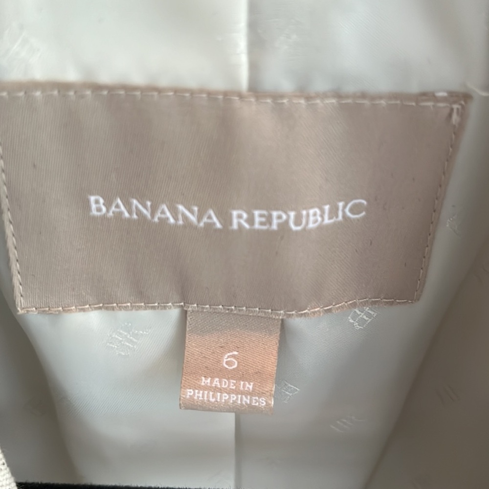 Banana Republic Linen Blazer Size 6 with Tie and Pockets NWOT - Picture 7 of 10